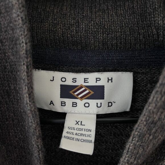 Joseph Abboud Pullover Mens Sweater Shawl Neck Gray XL - Picture 4 of 5